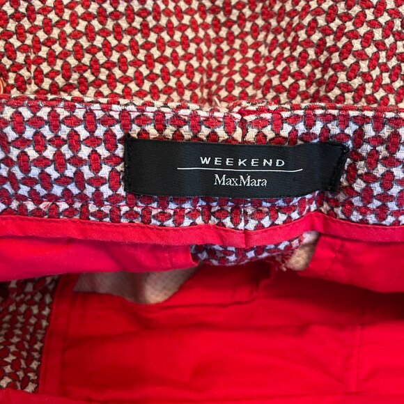 Max Mara Weekend Stretch Capri Flare Pants  FITW19 Red/Blue/White-Size 4 - Picture 9 of 10